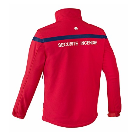 Veste Softshell SÉCU-ONE Sécurité Incendie rouge
