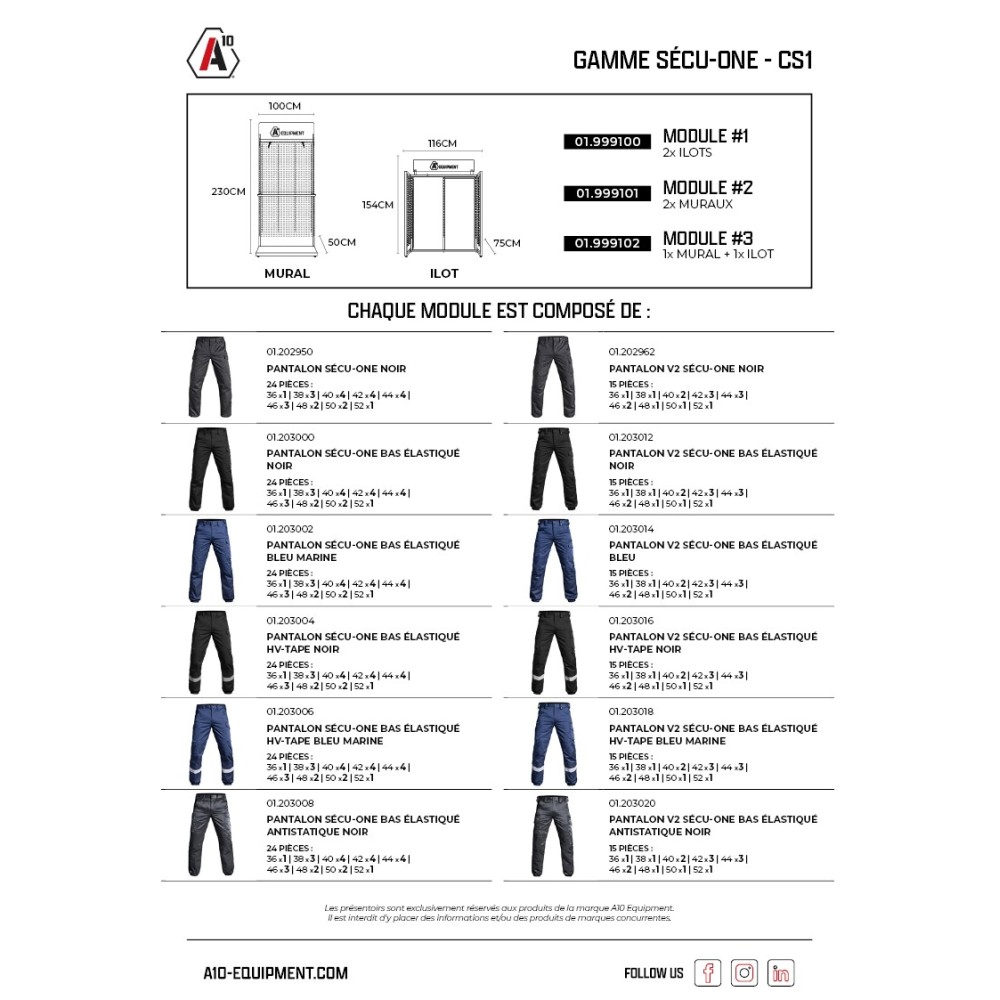 Concept store SÉCU-ONE CS1 x1 îlot + 1 mural