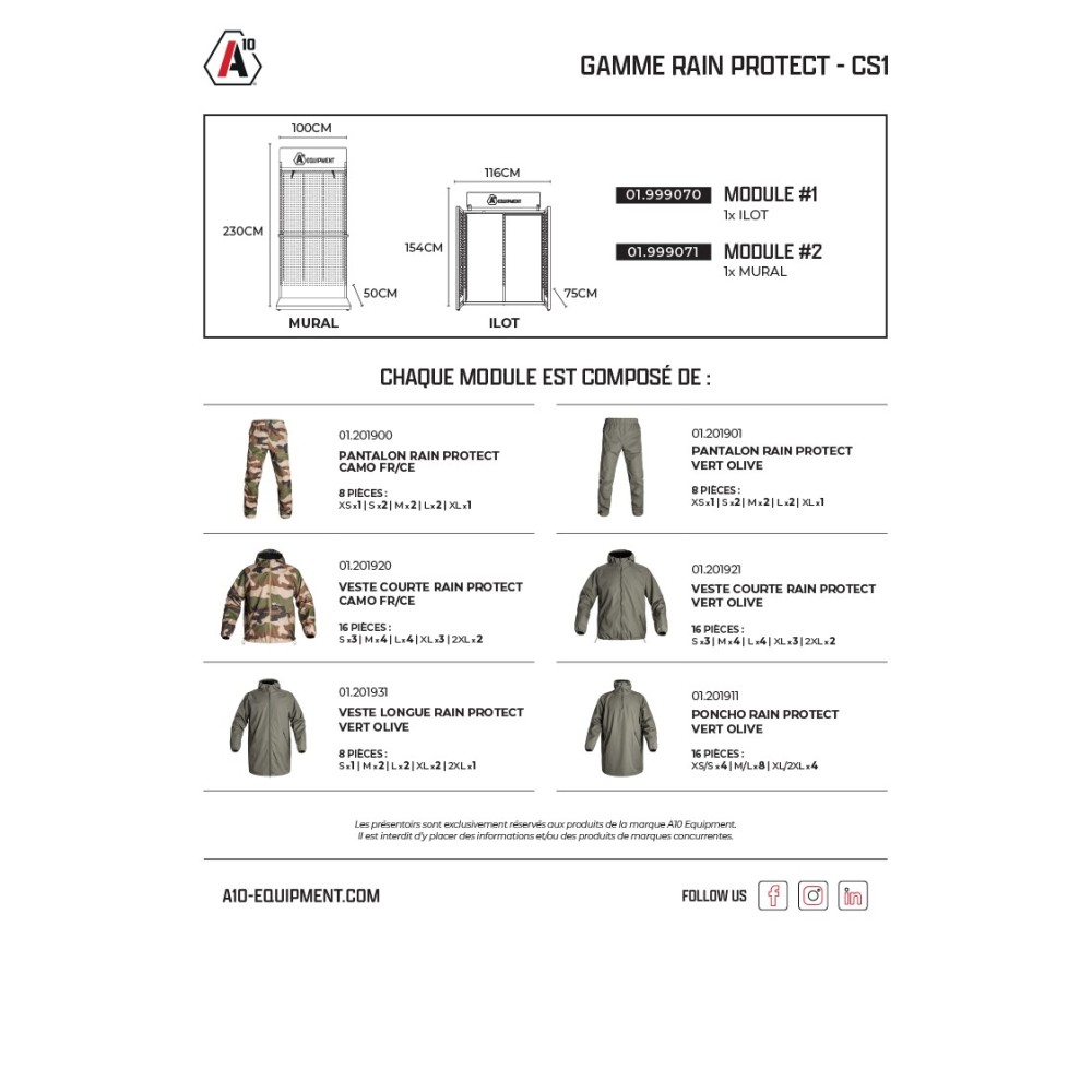 Concept store RAIN PROTECT CS1 x 1 îlot