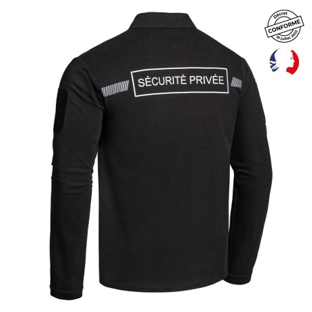 Polo SÉCU-ONE manches longues Sécurité Privée noir