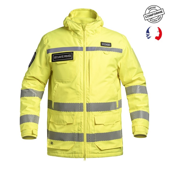 Parka Hardshell SÉCU-ONE WF 150 HV-TAPE Sécurité Privée jaune
