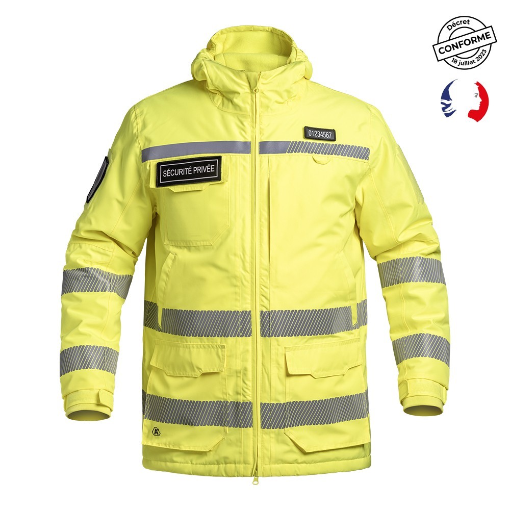Parka Hardshell SÉCU-ONE WF 150 HV-TAPE Sécurité Privée jaune